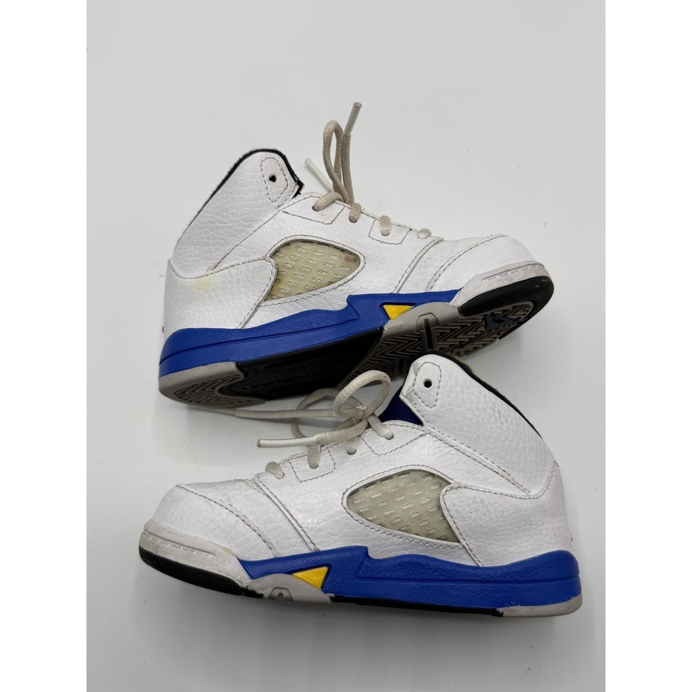 Jordan 5 Retro Shoes Youth Size 8C White Varsity Royal Blue Yellow 440890-189 TD